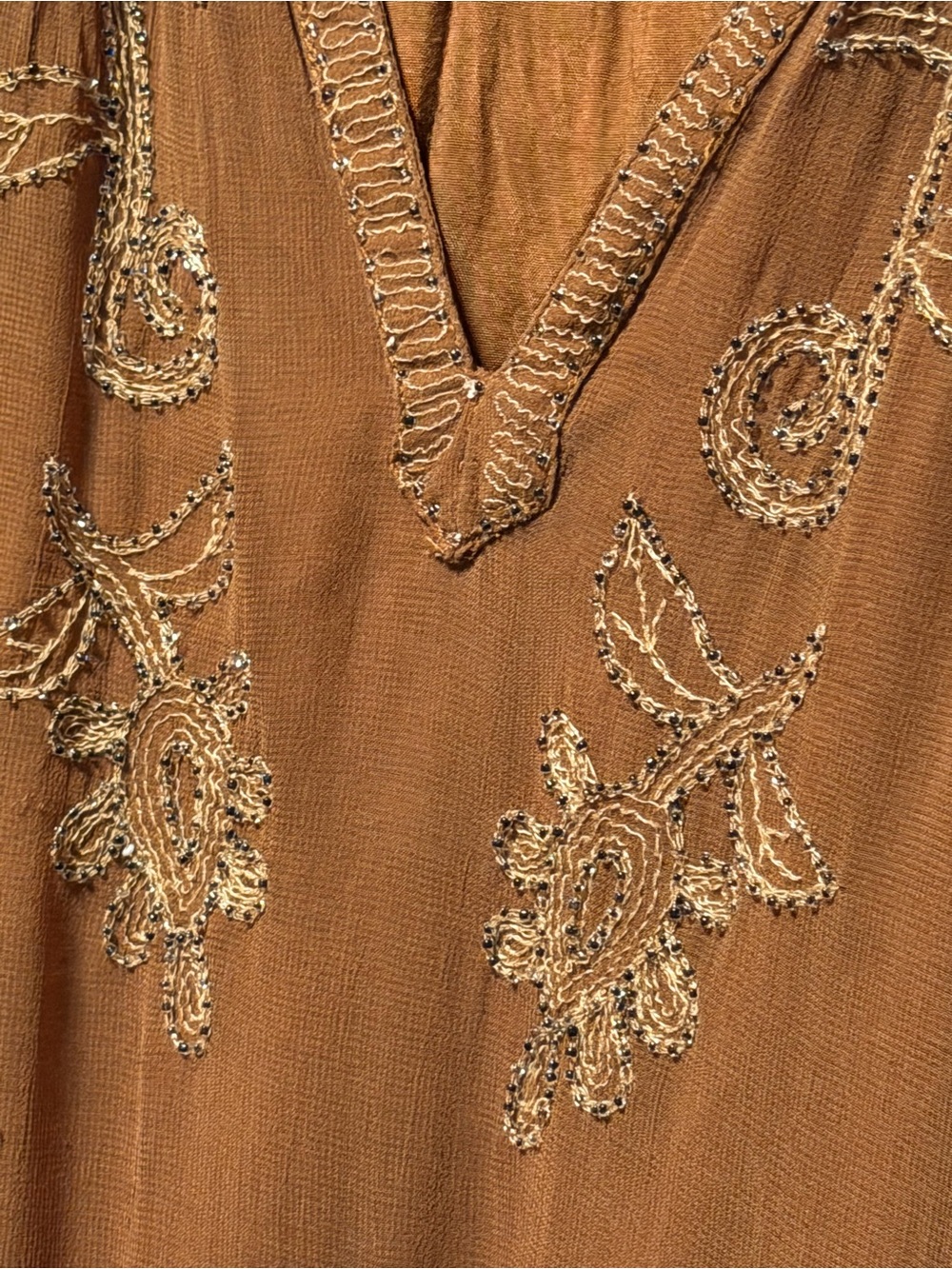 Free People Rust Brown Embroidered Mini Dress - Picture 2 of 5